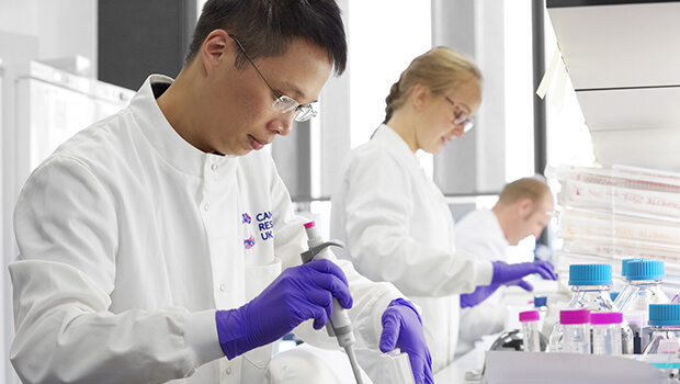 researchers working in a lab